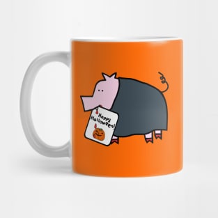 Vampire Horror Pig with Halloween Greeting Mug